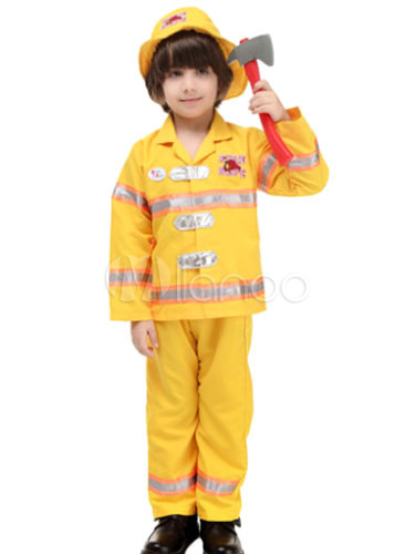 Boys Fireman Costume Yellow Pants With Top Milanoo Com