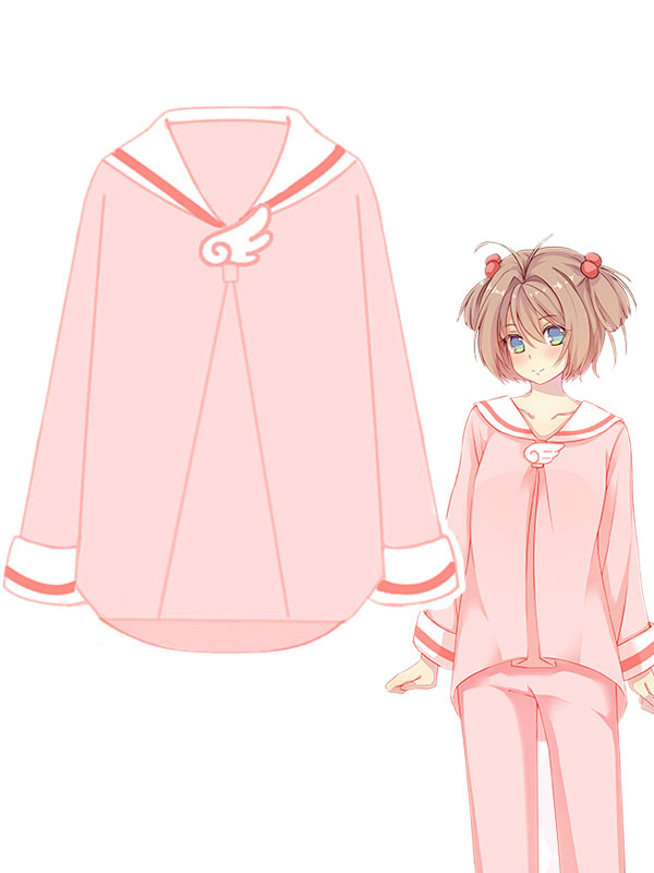 Kawaii Anime Pajamas Cardcaptor Sakura Kinomoto Sakura Top And Pants