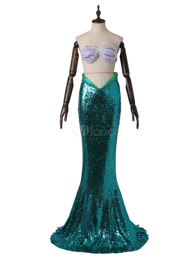 Women's Sexy Disney Ariel 'The Little Mermaid' 2-Piece Halloween Cosplay Costume