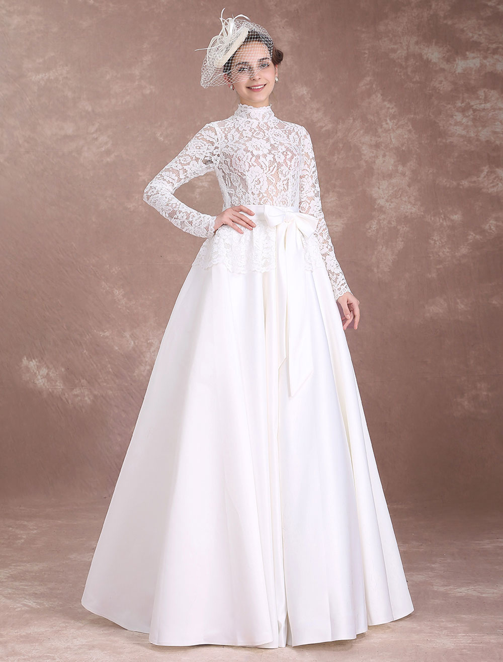 long sleeve vintage wedding dress