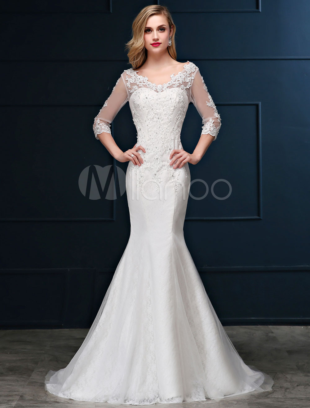 slim wedding dress