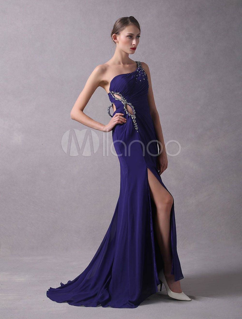 royal purple evening gown