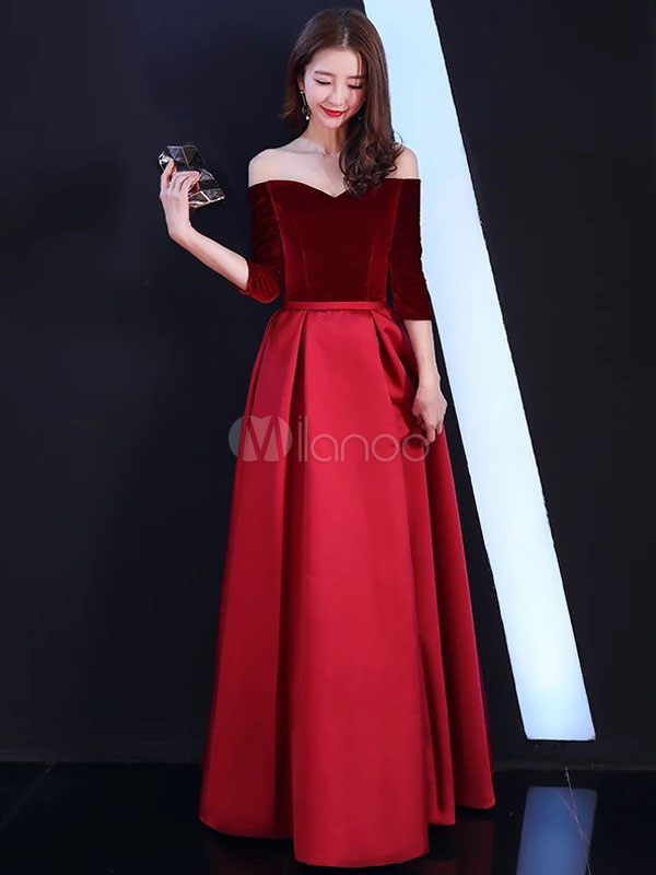 burgundy formal gown