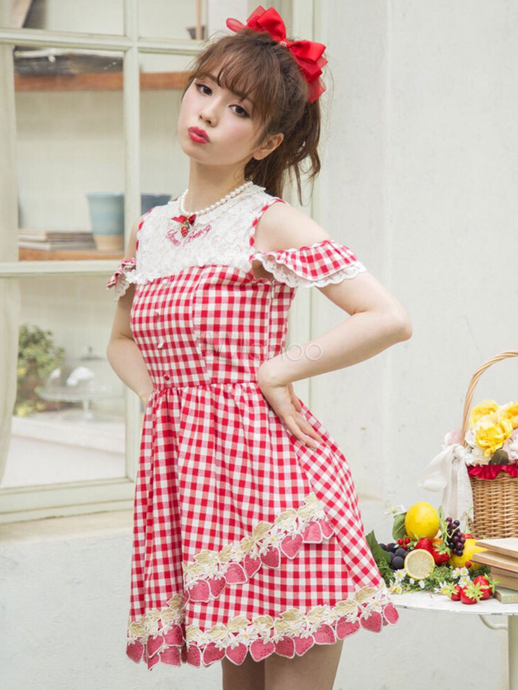 Sweet Lolita Jumper Skirt Dress Plaid Theme Lolita Jsk