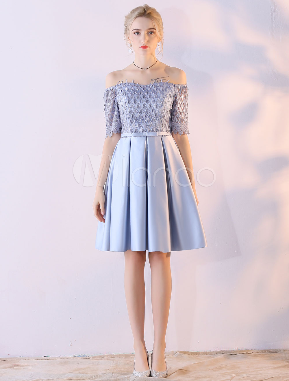 cocktail dress color gray