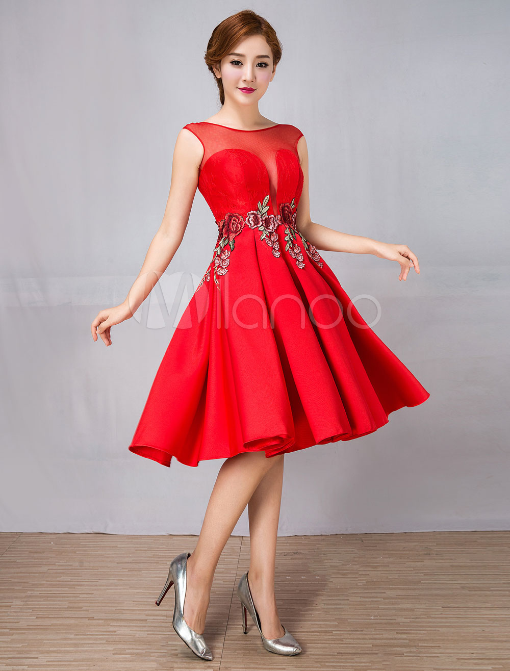 red graduation dress