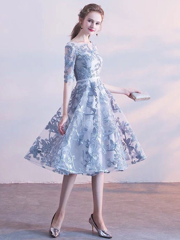 grey graduation dress