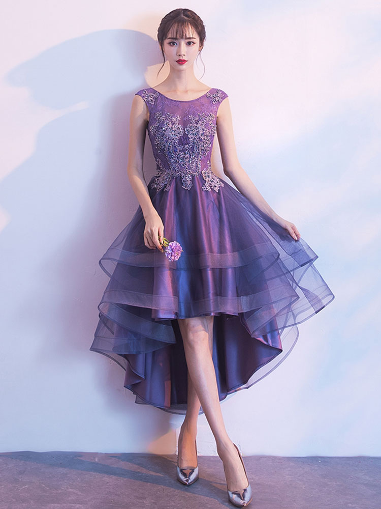 Short Prom Dresses High Low Lavender 