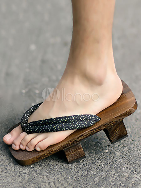 Sandalias Geta Zapatos japoneses madera Chanclas de kimono - Costumeslive.com