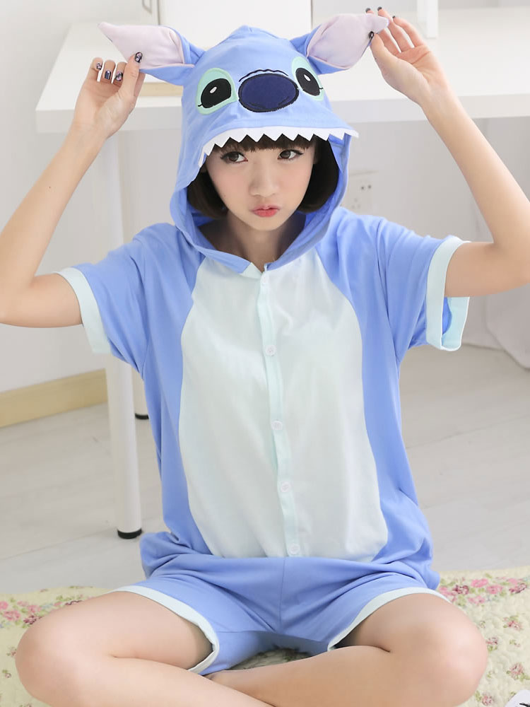 US Stitch Kigurumi Pajamas Anime Cosplay Costume Unisex Adult Outfit Sleepwear 