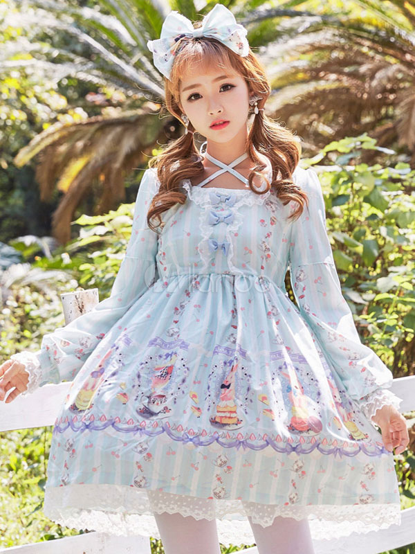 Kawaii Style Cute Cat Print Lolita Jsk Sweet Lolitas Spring And Summer  Fashion Gothic White Pink Classic Maid Tea Party - AliExpress