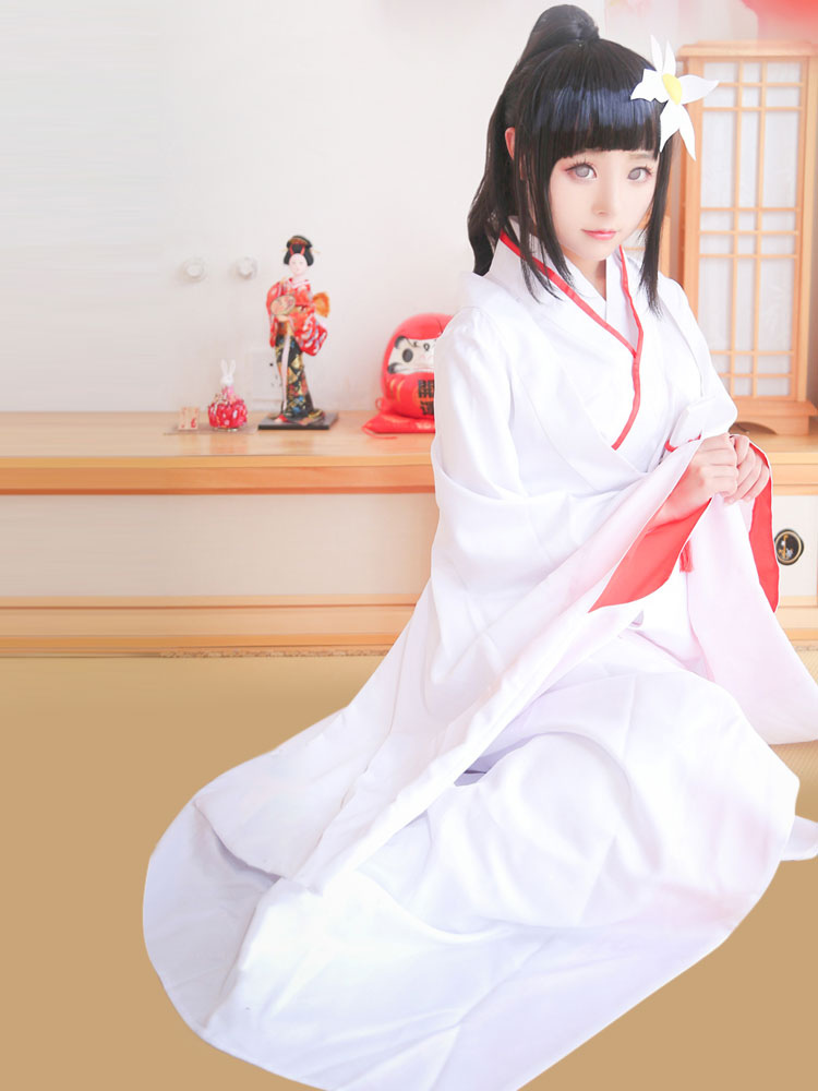Shippuden hyuga hinata quimono vestido de casamento cosplay traje