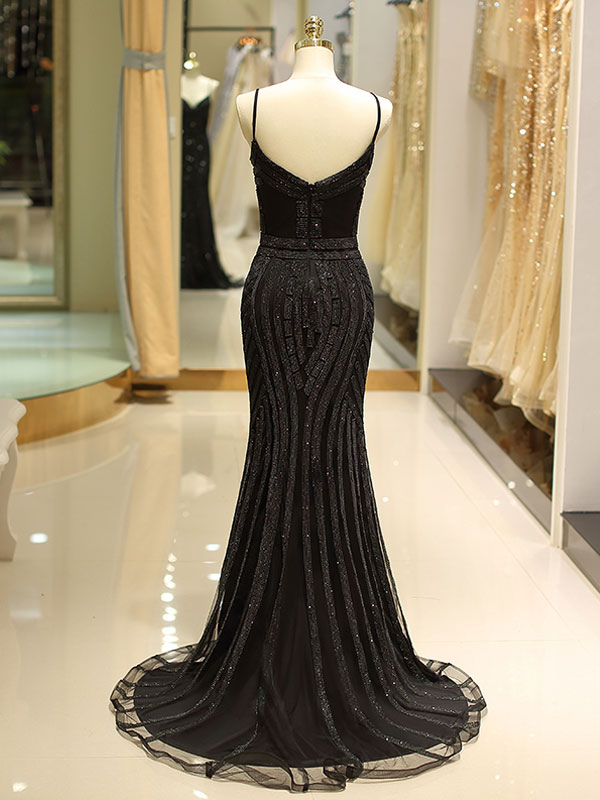 Black Prom Dresses Mermaid Luxury Heavy ...