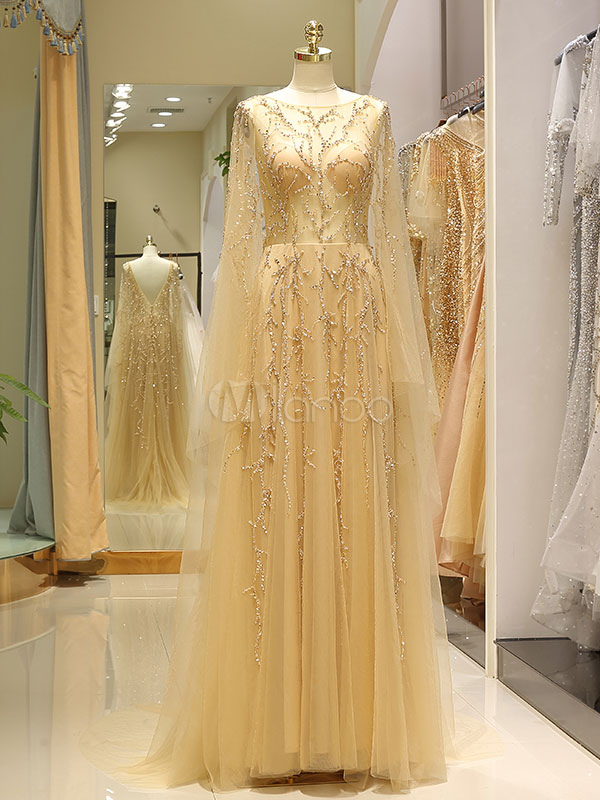 light gold long dress