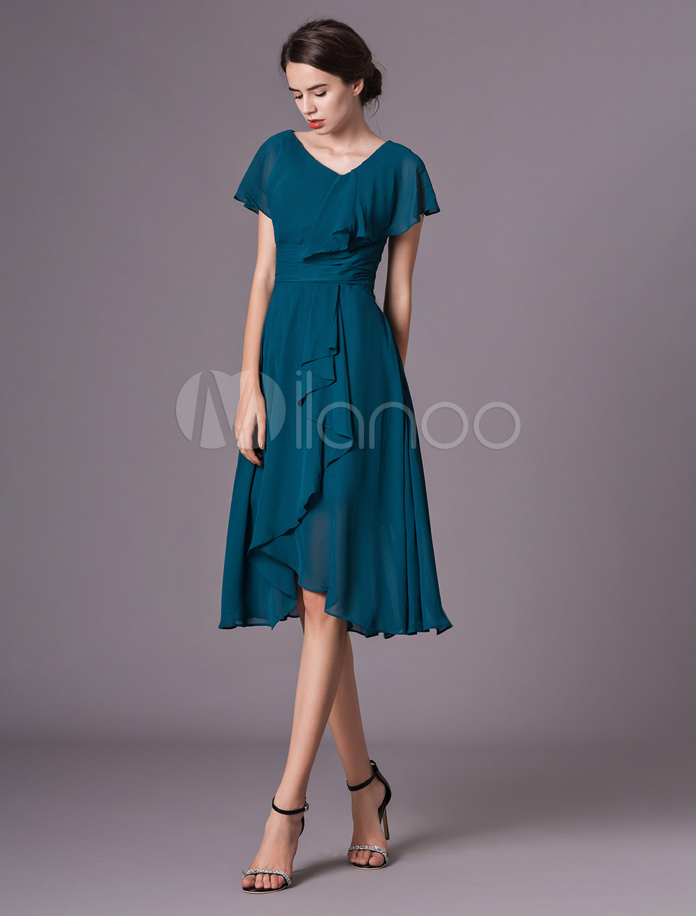 wedding guest dress with short sleeves