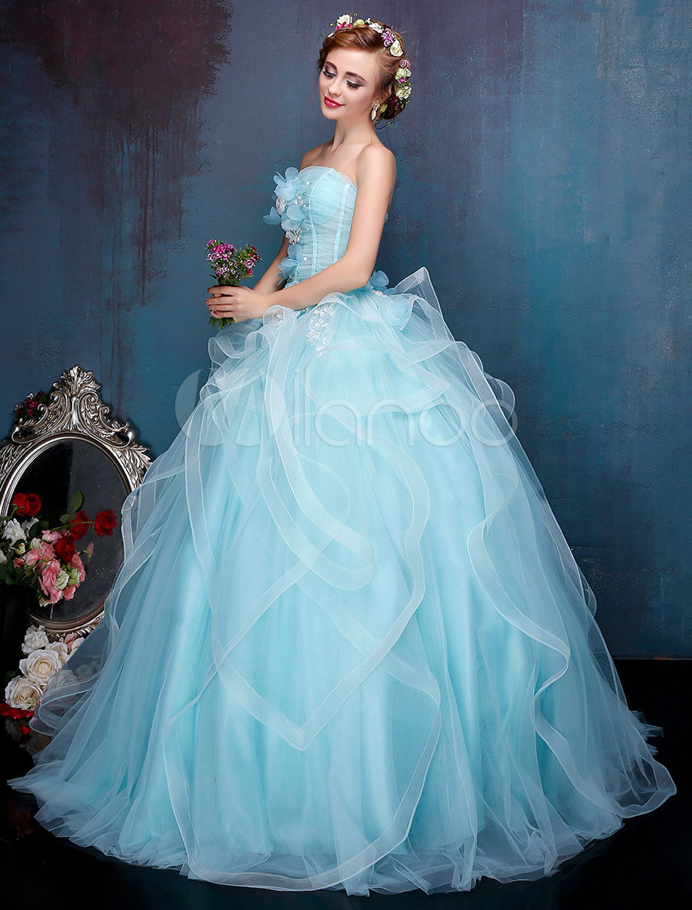 Quinceanera Dresses Daffodil Princess Ball Gowns Strapless Floor Length ...