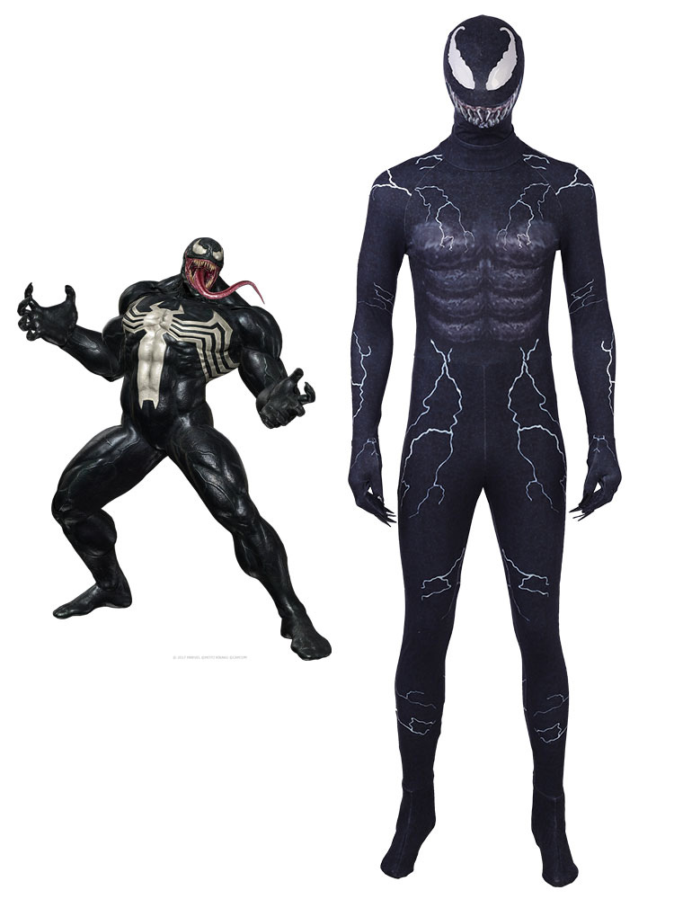 Halloween Costume Cosplay di Venom Eddie Brock 2024 Costume Cosplay  Halloween Zentai con Cappuccio 