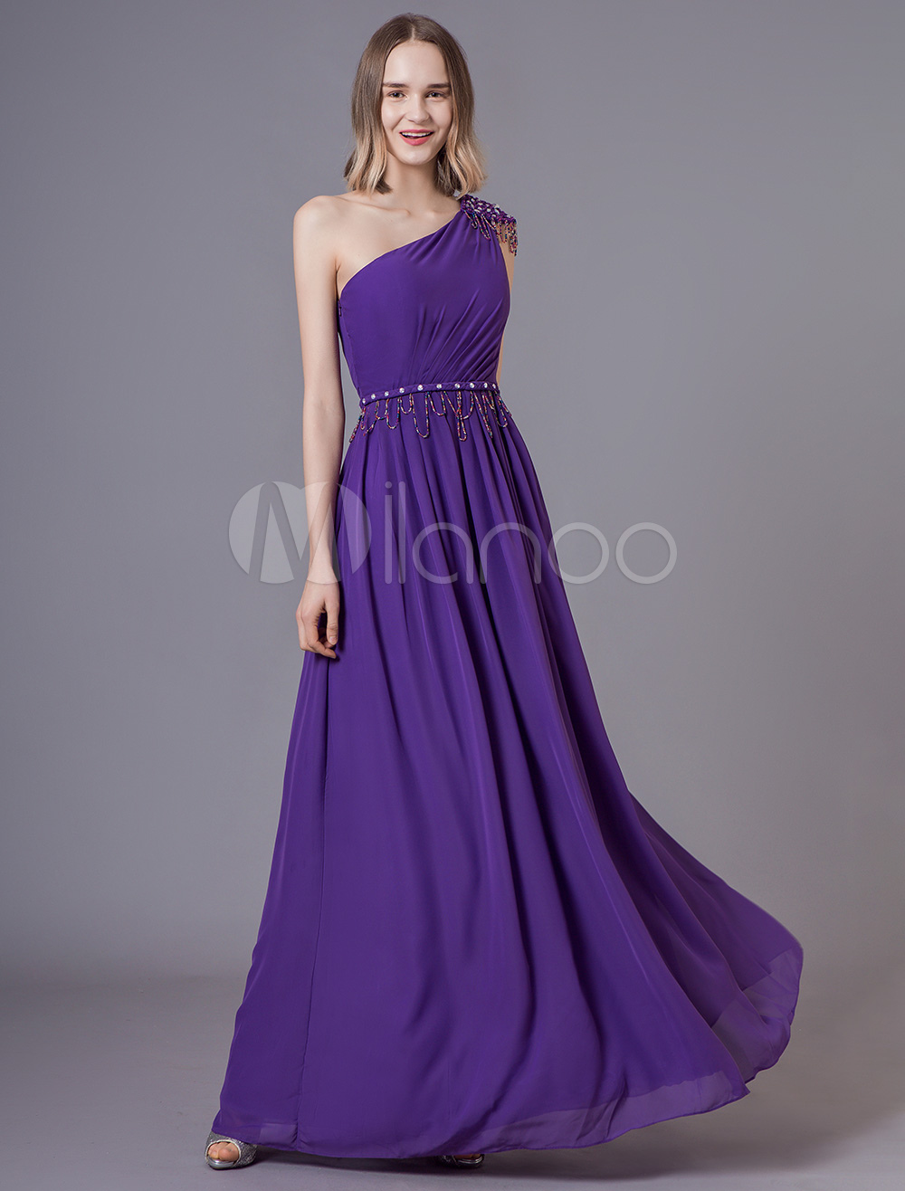 Prom Dresses Long Lavender One Shoulder ...