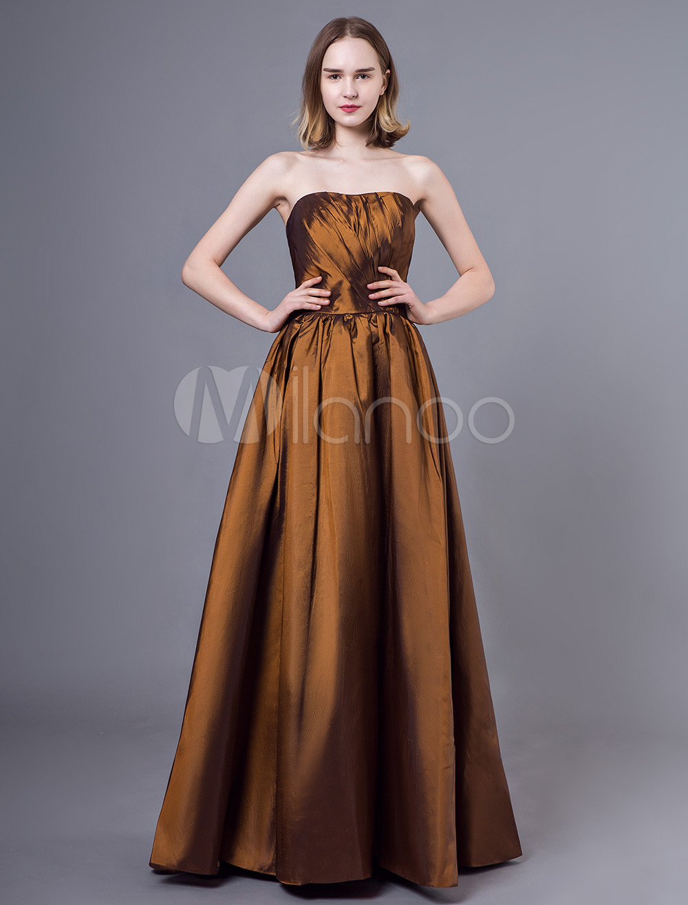 brown evening gown