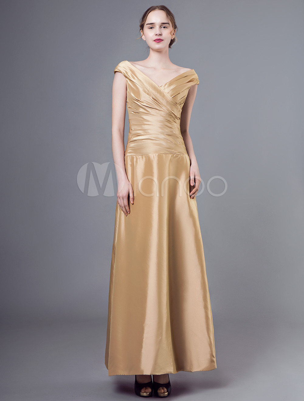 gold taffeta dress