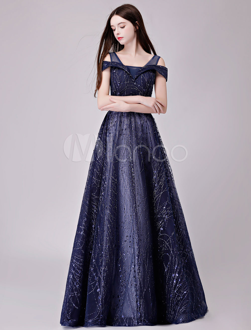 Sequin Prom Dresses Off The Shoulder Evening Dress Maxi Floor Length ...