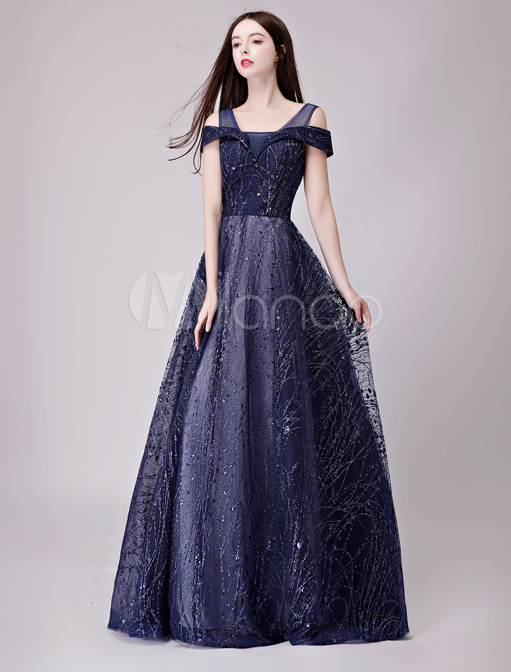 Sequin Prom Dresses Off The Shoulder Evening Dress Maxi Floor Length ...