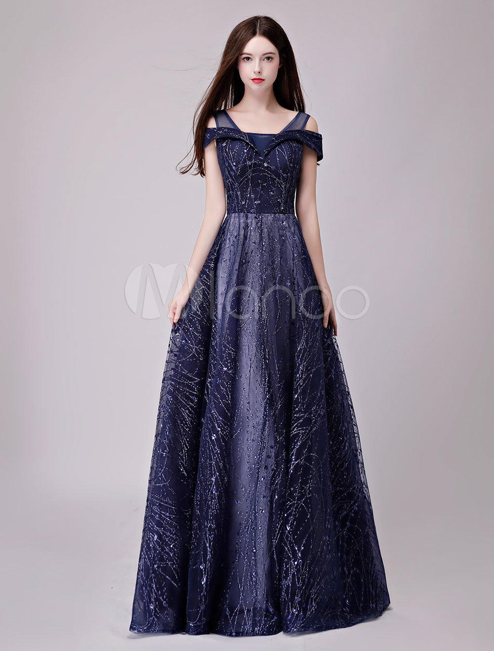 Sequin Prom Dresses Off The Shoulder Evening Dress Maxi Floor Length ...