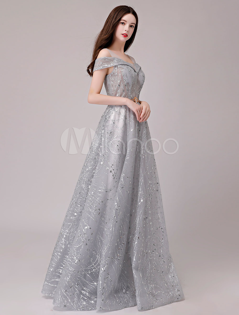 Sequin Prom Dresses Off The Shoulder Evening Dress Maxi Floor Length ...