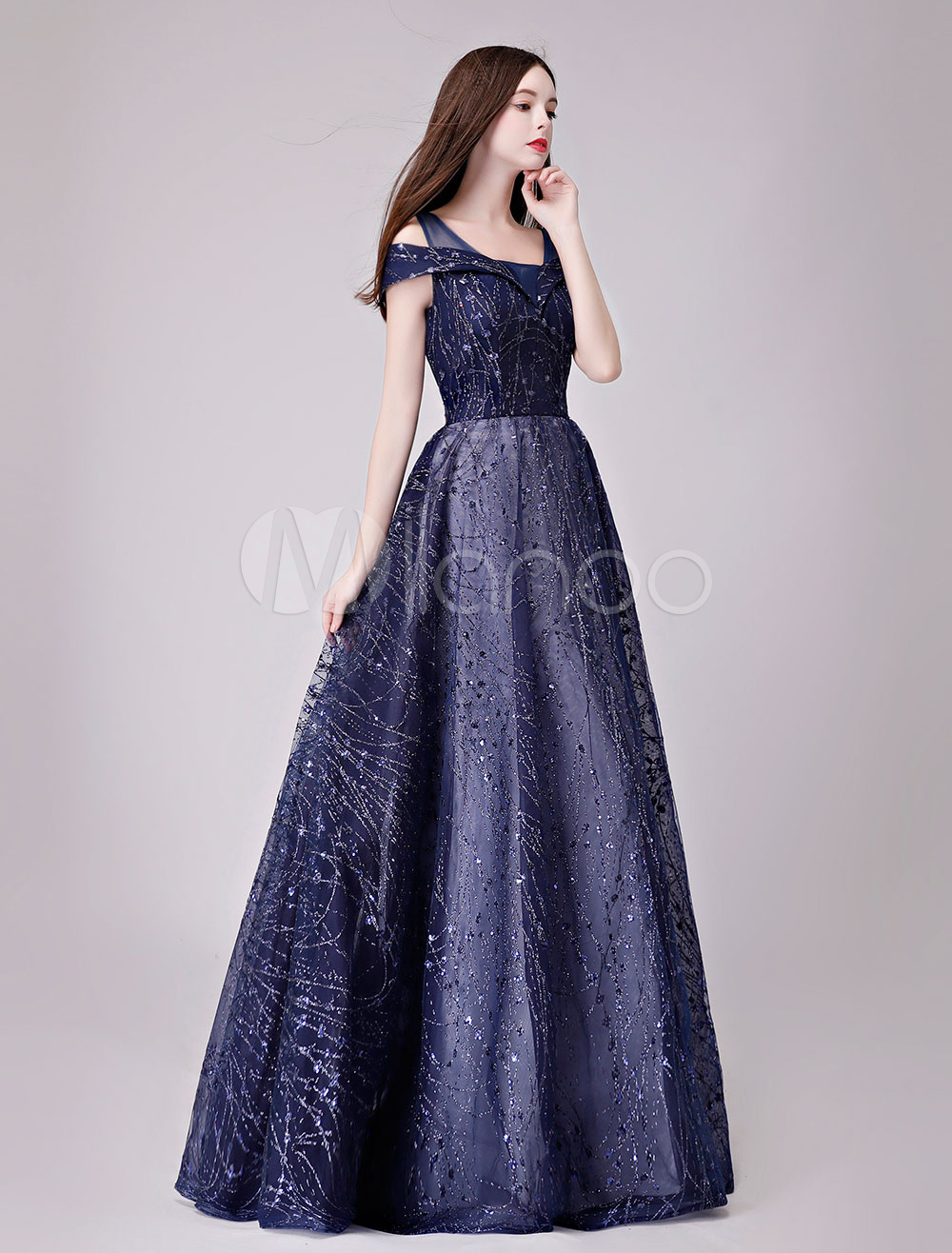 Sequin Prom Dresses Off The Shoulder Evening Dress Maxi Floor Length ...