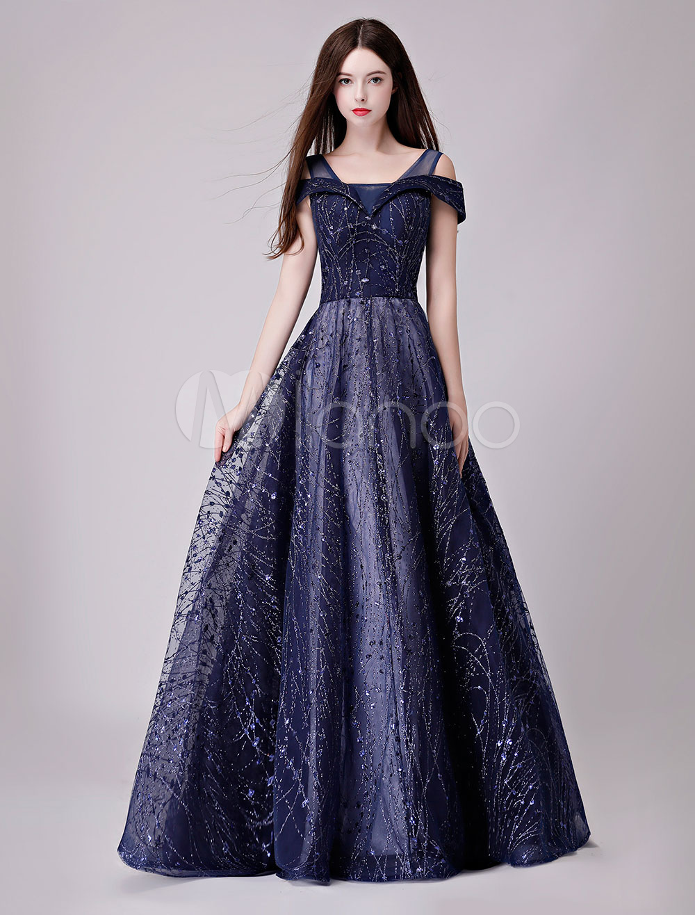 Sequin Prom Dresses Off The Shoulder Evening Dress Maxi Floor Length ...