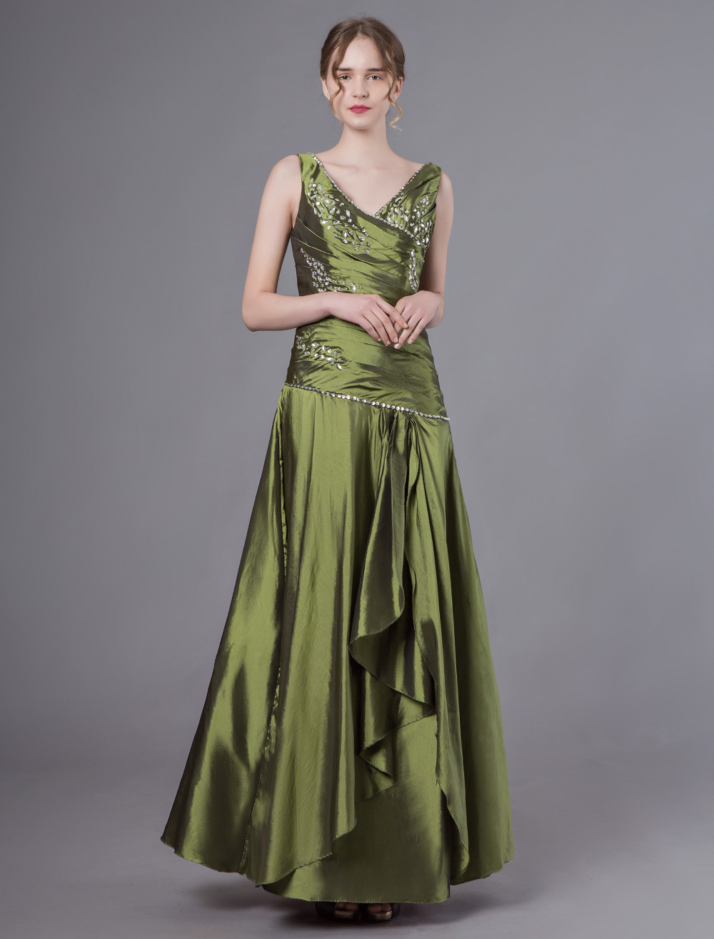 green mother of the bride dress