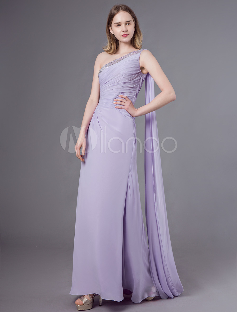 lilac maxi bridesmaid dress