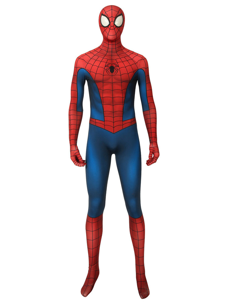 Jungen Herren Kostüm Overall Spiderman Superhelden Cosplay Karneval Fasching 