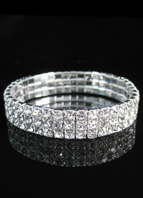 Sparkling Rhinestone White Bridal Bracelet