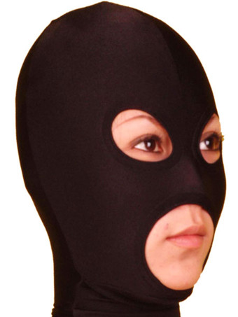 全身タイツアクセサリー　マスク　ブラック　目と口が開いている　コスチューム　コスプレ　仮装 ハロウィン