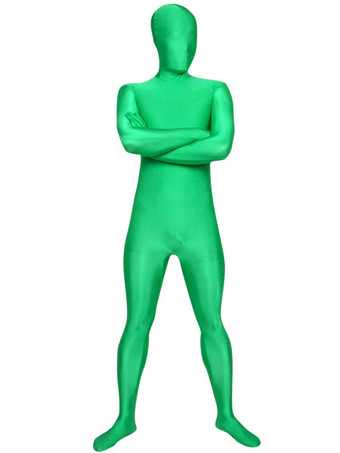 Vêtement de Zentai vert en fibre élastique Déguisements Halloween