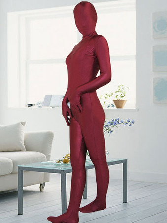 全身タイツ　単色　オーダーメイド可能　赤　ピュア　ニンジャ　舞台　演劇　仮装　変装　パーティー衣装　イベント　宴会　コスチューム