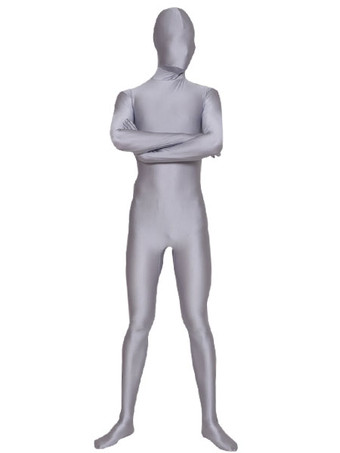 Morph Suit Silver Gray Lycra Spandex Fabric Zentai Suit Unisex Full Body Suit