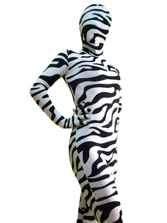 Zebra Print Zentai Suit Halloween Lycra Spandex Animal Costume Halloween