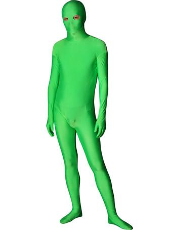Morph Suit Green Lycra Spandex Zentai Fabric Suit with Eyes Opened