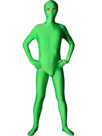 Morph Suit Green Lycra Spandex Zentai Fabric Suit with Eyes Opened Body Suit  