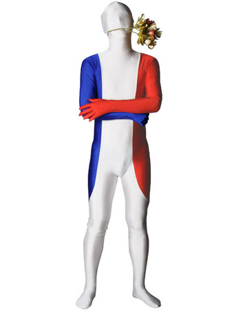 全身タイツ　フランスの国旗柄　ユニセックス　大人用　コスチューム衣装　コスプレ　 ハロウィン