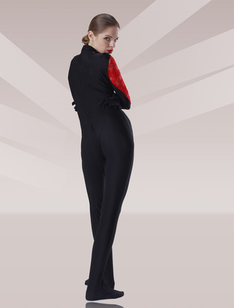 パターニング全身タイツ 全身タイツ，キャットスーツ　ブラック＆レッド　ユニセックス　大人　コスチューム　 ハロウィン