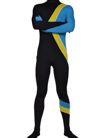 Morph Suit Spandex preto Zentai Suit Halloween Open Face Zentai Bodysuit 