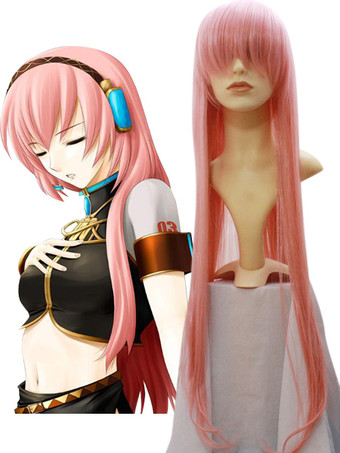 Peluca de Cosplay de Vocaloid Megurine Luka 100cm Halloween
