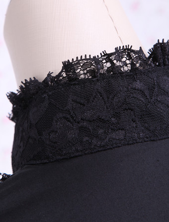 ゴスロリ　ロリータトップス　ロリィタブラウス　ブラック　コットン　クラシック　ゴシック　クラシカル　クラロリ　パンク　お茶会　デート　入学式　卒業式　イベント