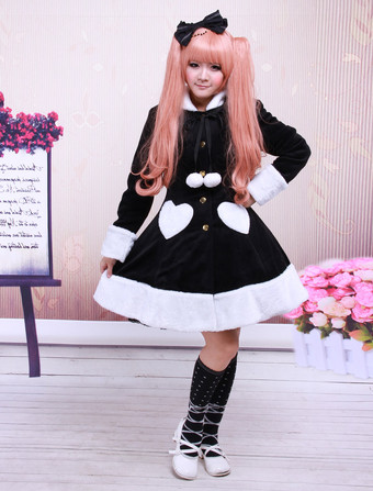 ロリィタアウターウェア　コート　スウィート　ツイード　ブラック　長袖　