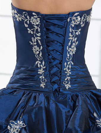 Robe mariée bustier broderie dos nu à laçage jupe à plis longueur au sol Robe de mariée