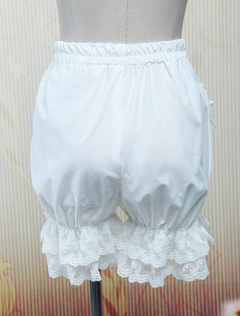 ロリィタパンツ　ホワイト　クラシック＆トラディション　スウィート　無地　コットン　