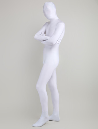 全身タイツ　ホワイト　白　単色　ピュア　透明人間　ニンジャ　舞台　演劇　仮装　変装　パーティー衣装　イベント　宴会　コスチューム